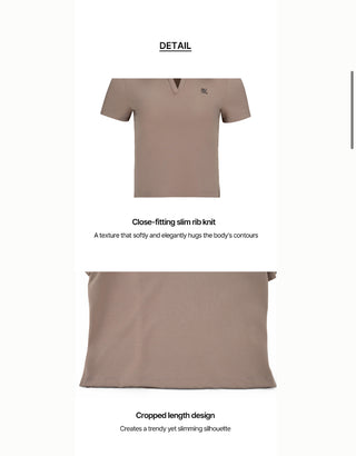 Lucé Cropped short-sleeve T-shirt (Cocoa)