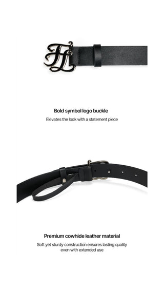 Symbol Leather Belt (Black)