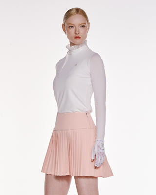 Fair Liar Signature Flare Pleated Skirt (Coral)