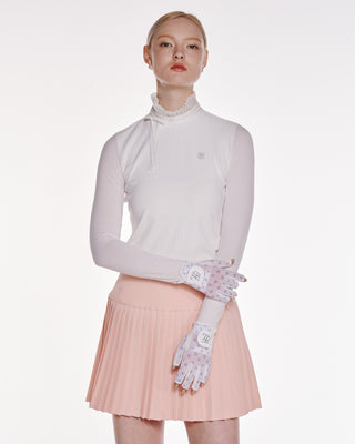 Fair Liar Signature Flare Pleated Skirt (Coral)