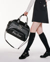 Pearl Quilted Boston Bag - Black