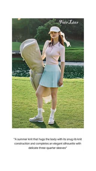 Ribbed Quarter Sleeve Knit (Coral)