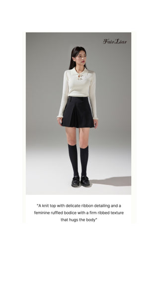 Flat Collar Open Pointed Knit (Lime)