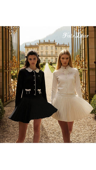 Lace Scallop Cardigan (White)