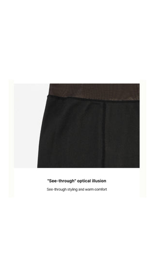 See-Through Brushed Warm Stocking (Brown)