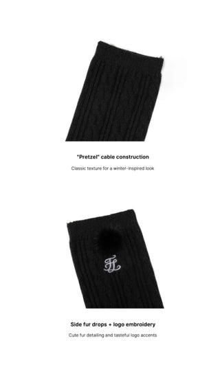 Fur ball Ankle-socks (Black)