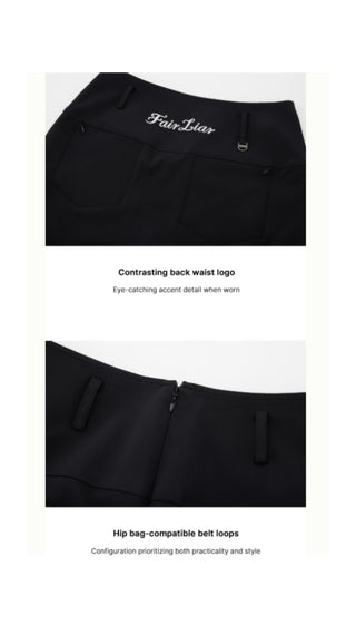 High Waist Ball Pocket Hline Skirt (Black)