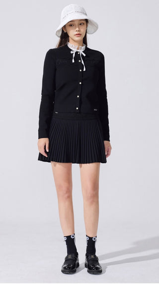 Lace Scallop Cardigan (White)