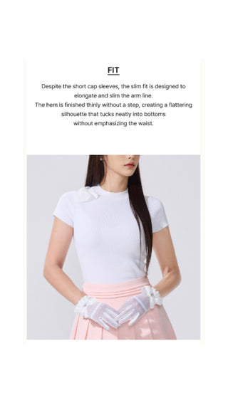 Chiffon Ribbon Cap Sleeve knit (Black)