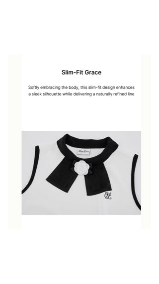 Detachable Lace Ribbon Sleeveless Knit (Black)