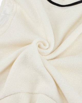 Double Button Windproof Knit Vest (Ivory)