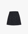 [Final Sale] FAIRLIAR Pattern Pleated Skirt - Black