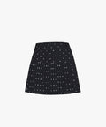 FAIRLIAR Pattern Pleated Skirt - Black