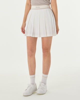 double pleated band skirt (Ivory)