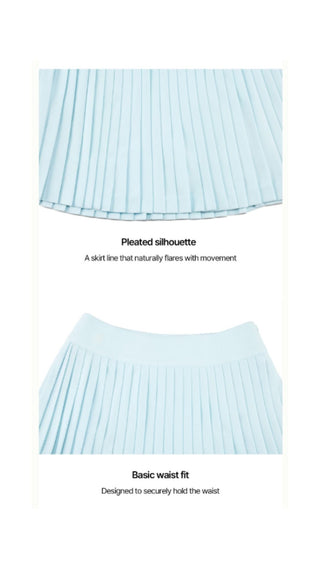 Pique Pleated Skirt (Mint)