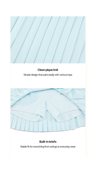 Pique Pleated Skirt (Mint)