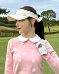 Beaded round collar T-shirt - Ivory