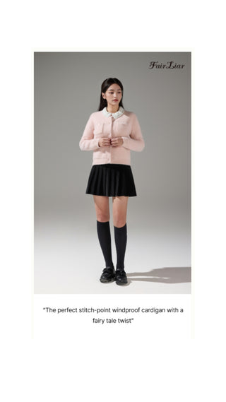 Stitch Windproof Cardigan (Pink)
