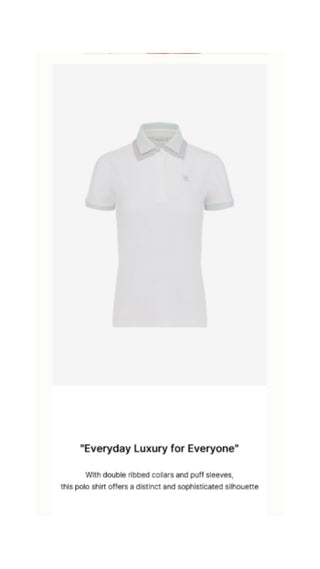 Double Color Collar T Shirt (White)