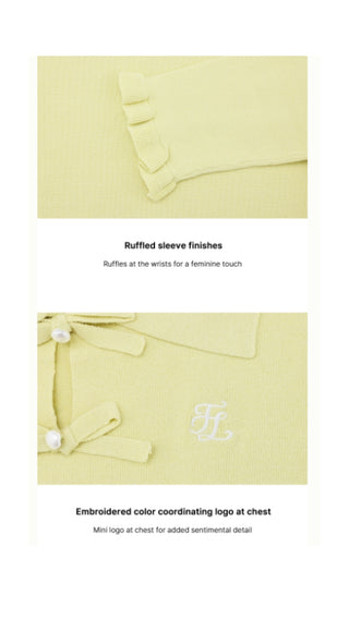 Flat Collar Open Pointed Knit (Lime)