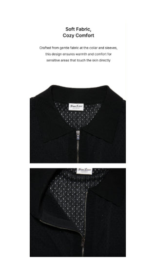 Scassi Collar ZipUp Cardigan (Black)