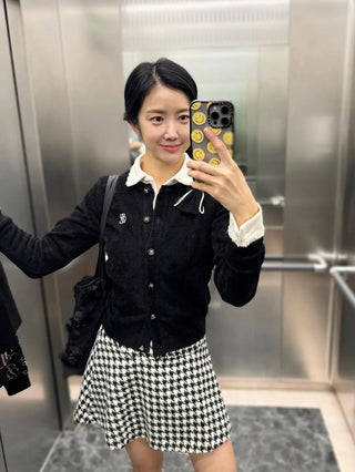 Big Ribbon Point Cardigan - Black