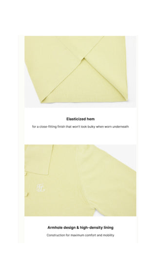 Flat Collar Open Pointed Knit (Lime)