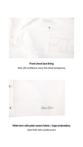 Lace Scallop Cardigan (White)