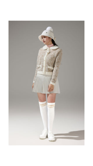 Fur Collar Windproof Cardigan (Beige)