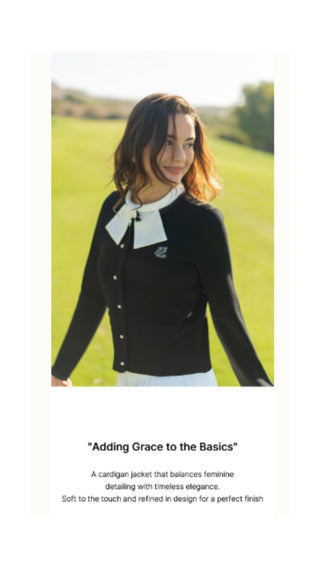 Pearl Ribbon Jacket Cardigan (White)