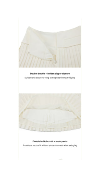 [FL Sig] Pearl Flared Pleats Skirt (Ivory)