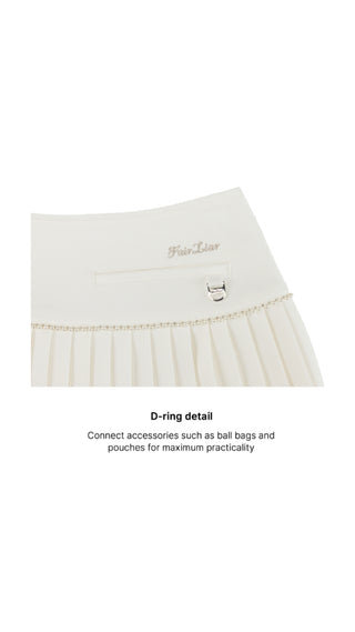 [FL Sig] Pearl Flared Pleats Skirt (Ivory)