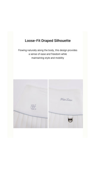 [FL Signature] Fair Liar Silk Twisted Flare Pleated Skirt (White)