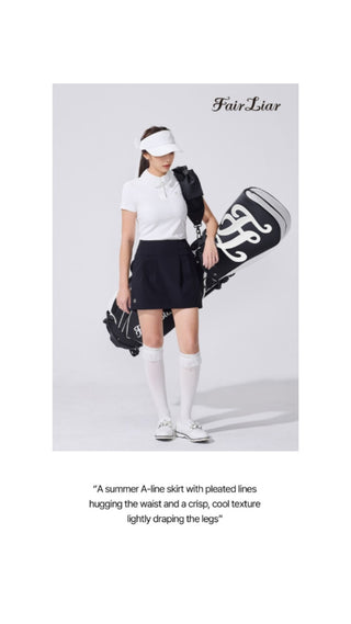 Folded A-line skirt (Black)