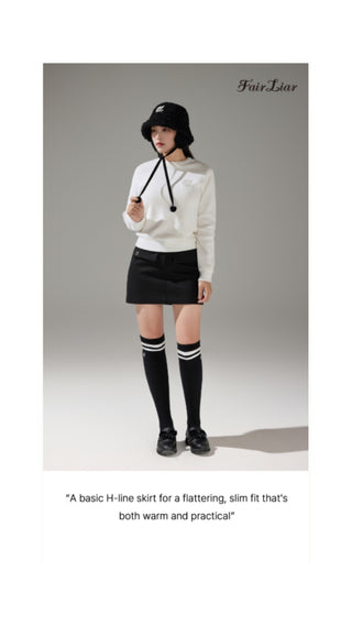 Brushed H-line Skirt (Black)