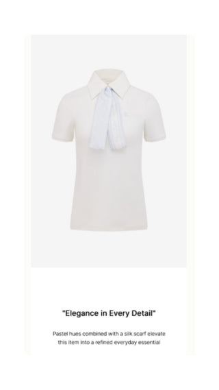 Fair Liar Silk Scarf Set T Shirt (White)