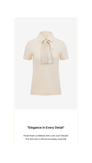 Fair Liar Silk Scarf Set T Shirt (Cream)