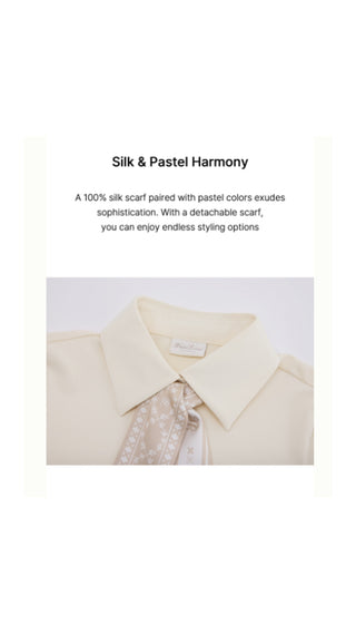 Fair Liar Silk Scarf Set T Shirt (Cream)