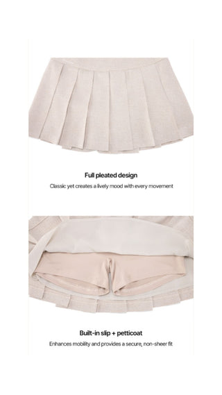 Twinkle Pleated Skirt (Beige)
