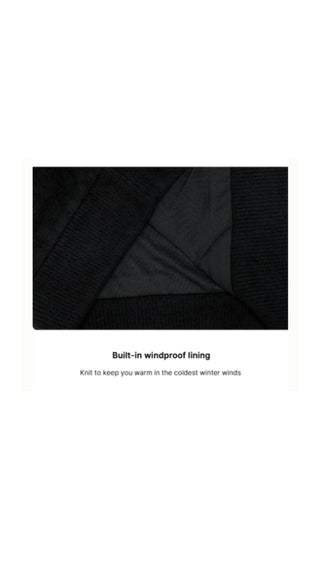 Fluffy Pearl Logo Windproof Knit (Black)