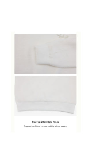 Fluffy Pearl Logo Windproof Knit (Ivory)