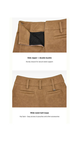 Suede Bonded Skirt (Brown)