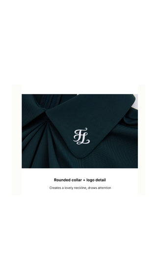 Front shirring short sleeve T Shirt (Green)