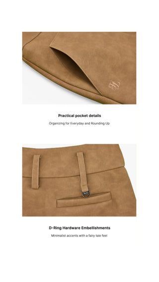 Suede Bonded Skirt (Brown)