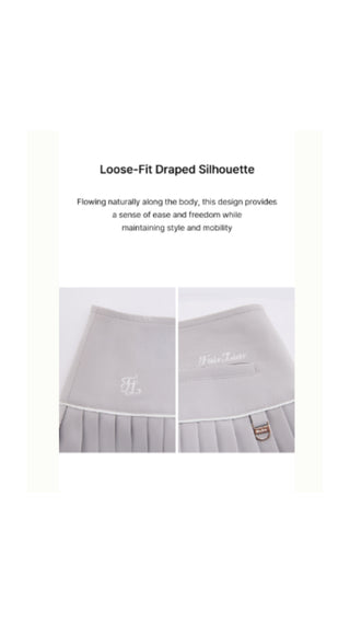 [FL Signature] Fair Liar Silk Twisted Flare Pleated Skirt (Grey)