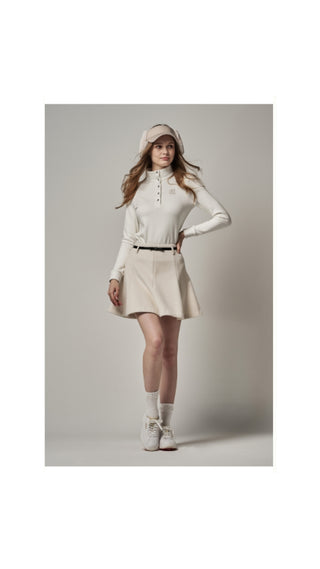 Turtle-neck Brushed Tshirt (Ivory)