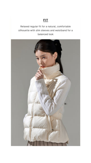 Knit Collar Down Jumper (Cream)