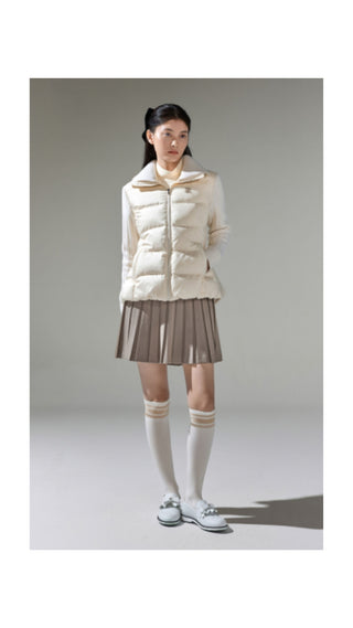 Knit Collar Down Jumper (Cream)