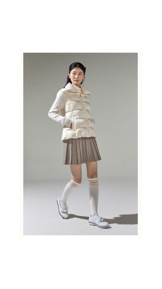 Knit Collar Down Jumper (Cream)