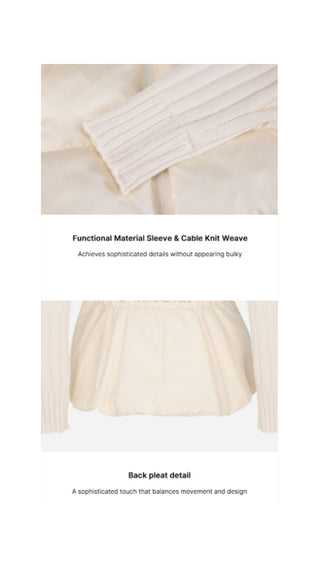 Knit Collar Down Jumper (Cream)